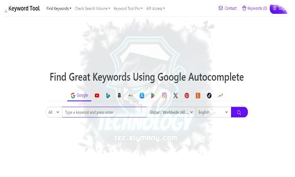 اكتشف أفضل مواقع كلمات مفتاحية KeywordTool.io