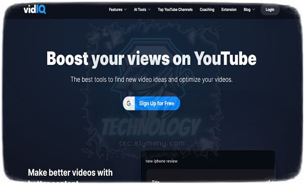 اكتشف أفضل مواقع كلمات مفتاحية VidIQ
